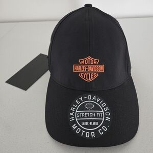 Harley-Davidson NWT Size L Bar & Shield Performance Stretch Fit Cap Hat Black
